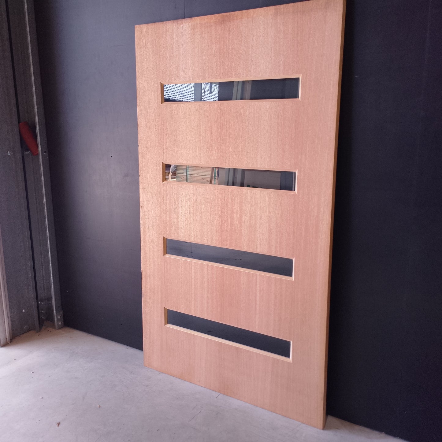 External Timber Door - 2040h x 1200w Solid Core w/ 4 X Clear Glass  (XN5) *Factory Second* 30575
