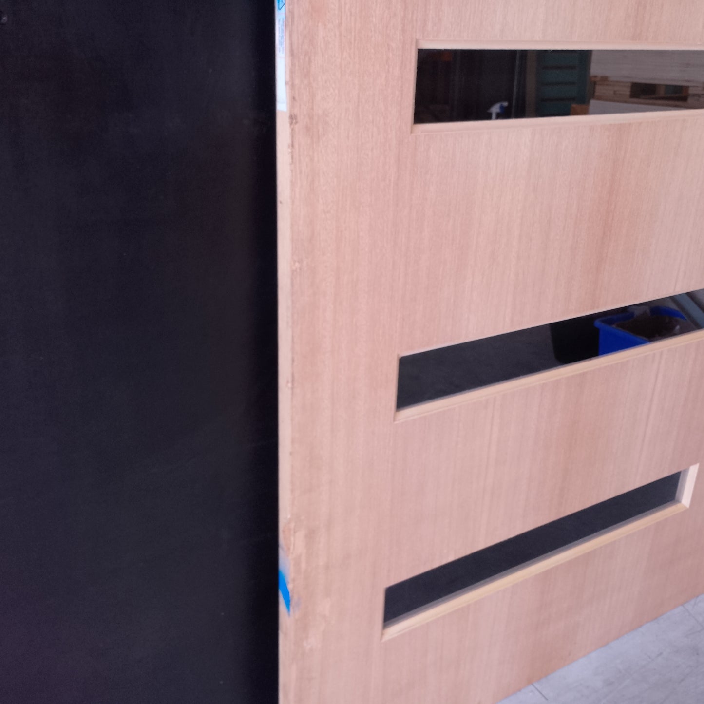 External Timber Door - 2040h x 1200w Solid Core w/ 4 X Clear Glass  (XN5) *Factory Second* 30575