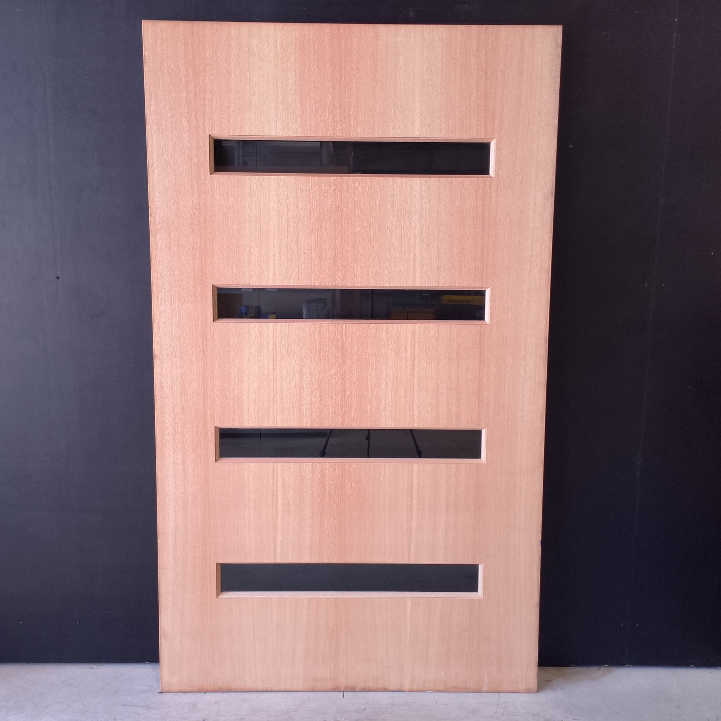 External Timber Door - 2040h x 1200w Solid Core w/ 4 X Clear Glass  (XN5) *Factory Second* 30575