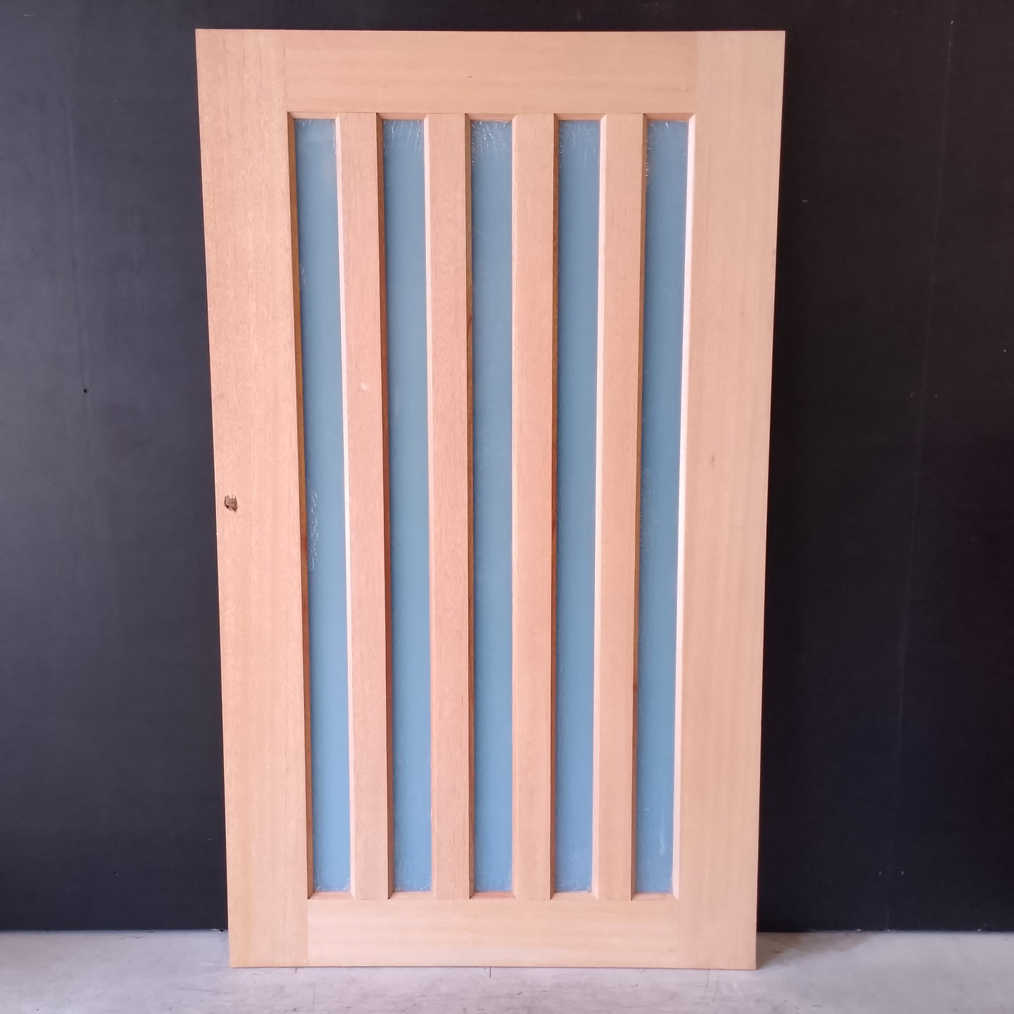 External Timber Door - 2040h x 1200w Solid Core w/ 5 X Obscure Glass  (XS45) *Factory Second* 30576