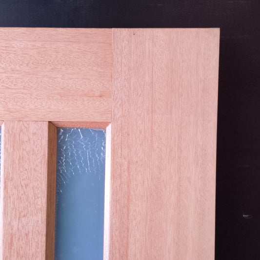 External Timber Door - 2040h x 1200w Solid Core w/ 5 X Obscure Glass (XS45) *Factory Second* 30576