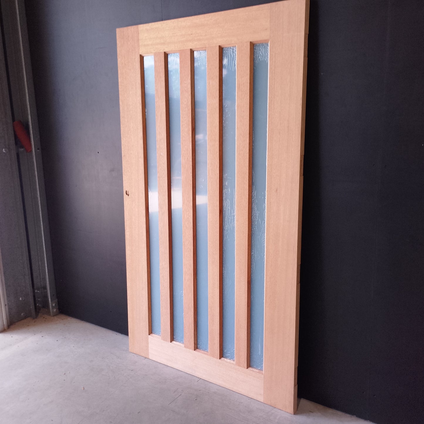 External Timber Door - 2040h x 1200w Solid Core w/ 5 X Obscure Glass  (XS45) *Factory Second* 30576