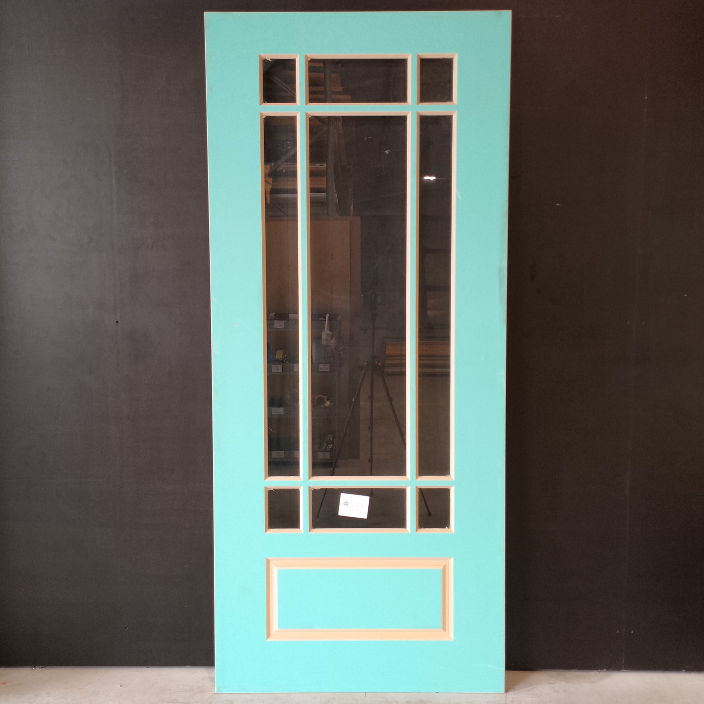 External Timber Door - 2340h x 1020w Solid Core w/ 9 X Clear Glass  (HAV99) *Factory Second* 30579