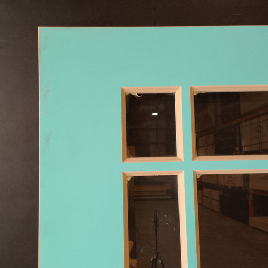 External Timber Door - 2340h x 1020w Solid Core w/ 9 X Clear Glass  (HAV99) *Factory Second* 30579