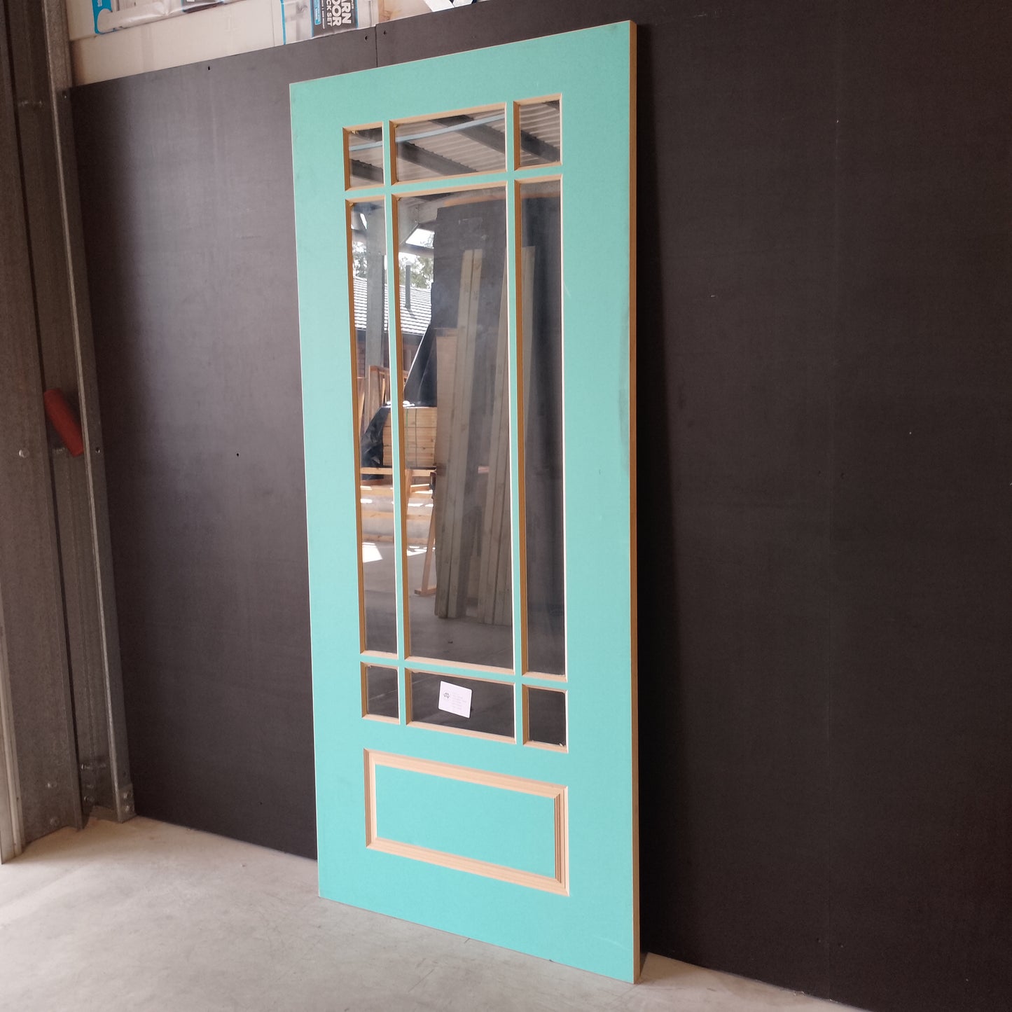 External Timber Door - 2340h x 1020w Solid Core w/ 9 X Clear Glass  (HAV99) *Factory Second* 30579