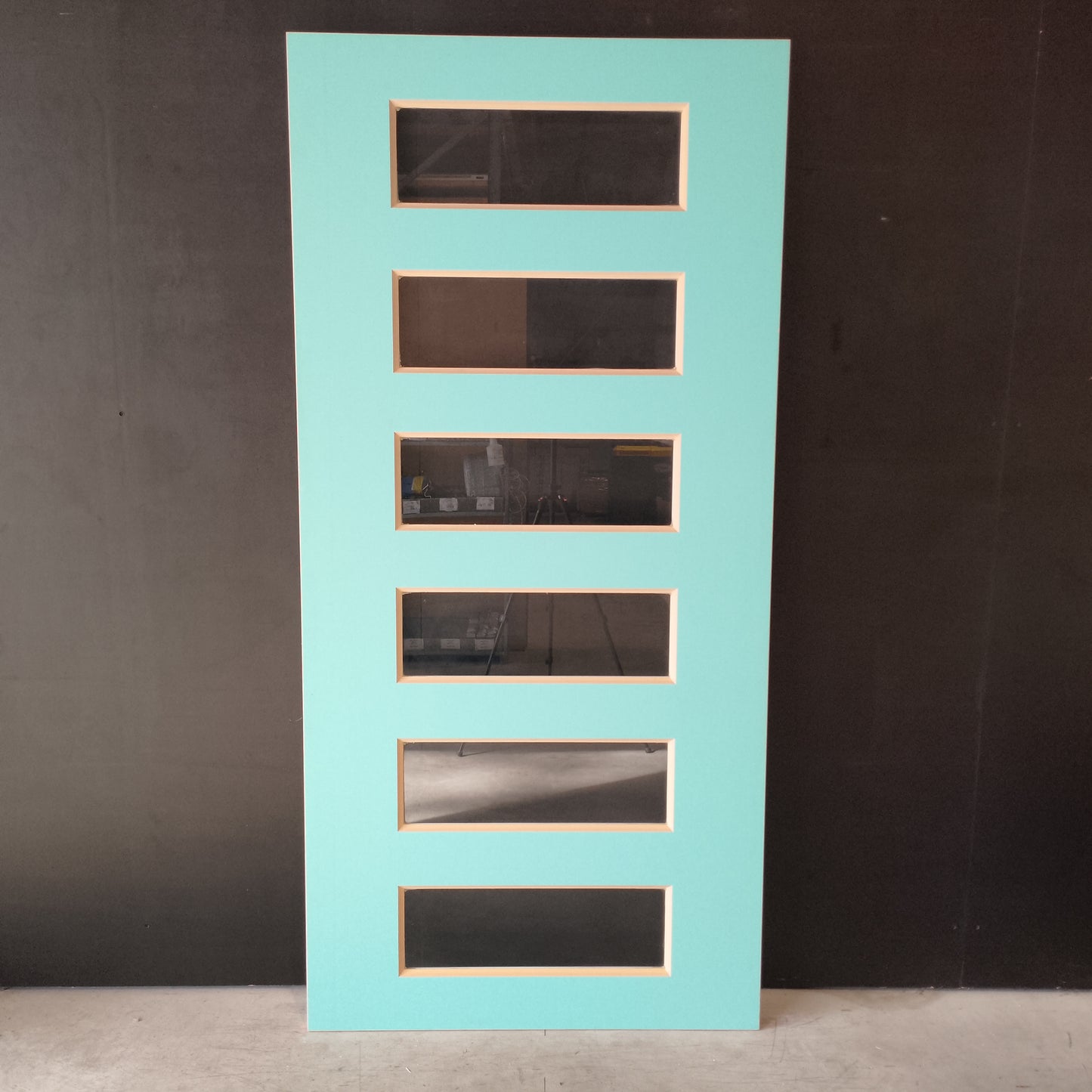 External Timber Door - 2040h x 970w Solid Core w/ 6 X Clear Glass  (NEX36) *Factory 2nd* 30582