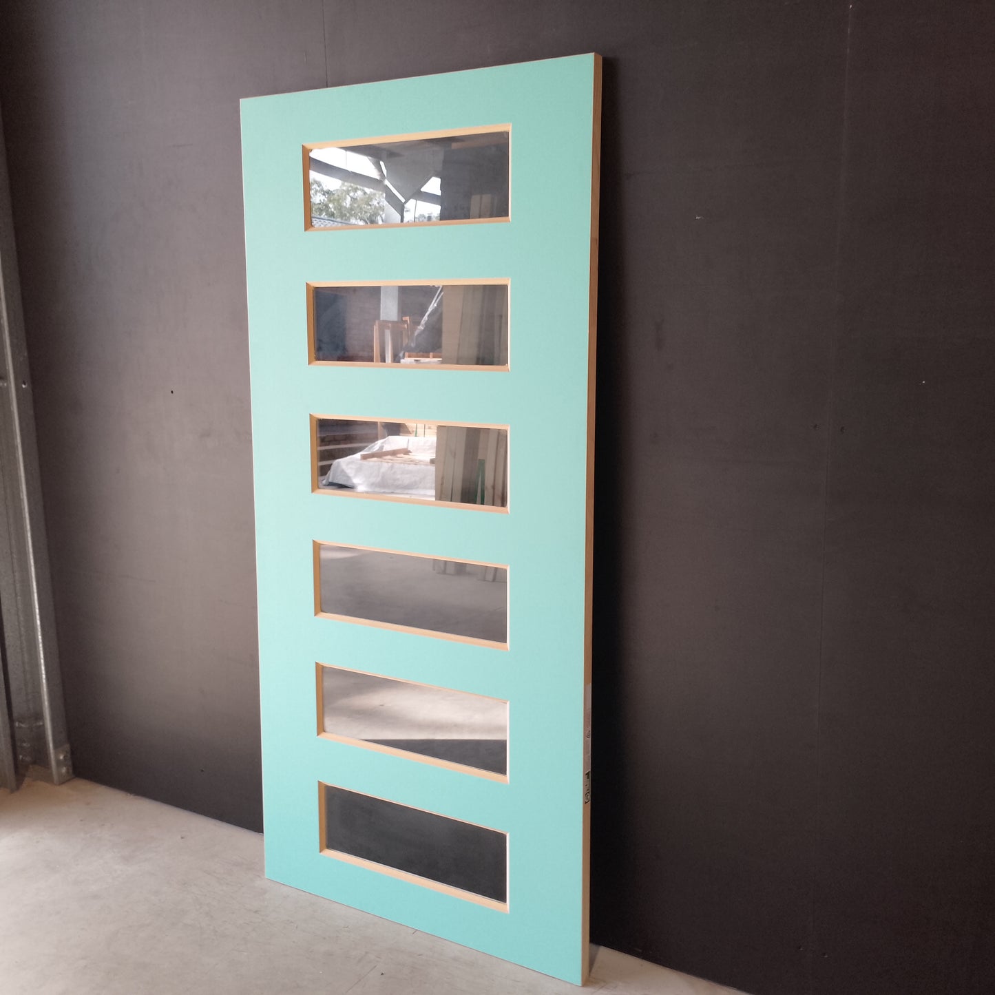 External Timber Door - 2040h x 970w Solid Core w/ 6 X Clear Glass  (NEX36) *Factory 2nd* 30582