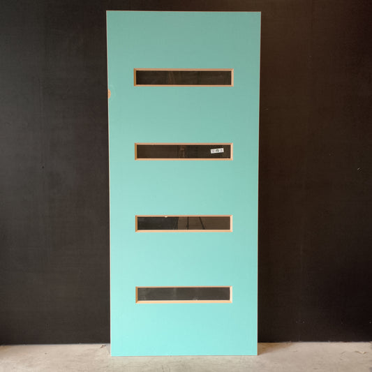 External Timber Door - 2340h x 1020w Solid Core w/ 4 X Clear Glass  (XN5) *Factory Second* 30584