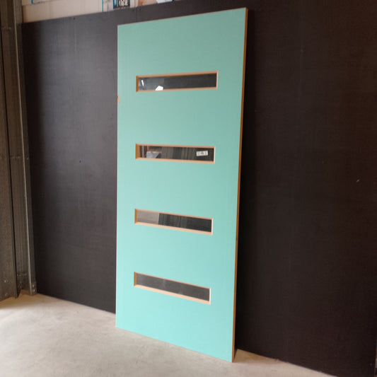External Timber Door - 2340h x 1020w Solid Core w/ 4 X Clear Glass  (XN5) *Factory Second* 30584