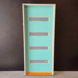 Timber Entry Door - Pre-Hung in a 2095h x 887w Frame w/ 4 x Obscure Glass *Factory 2nd* 30599