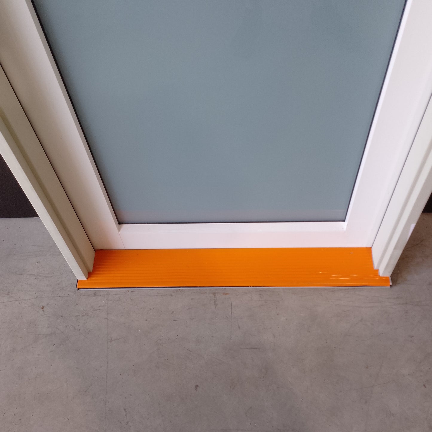 Aluminium Entry Door - Pre-Hung in a 2095h x 937w Frame w/ 1 x Obscure Glass *Factory 2nd* 30600