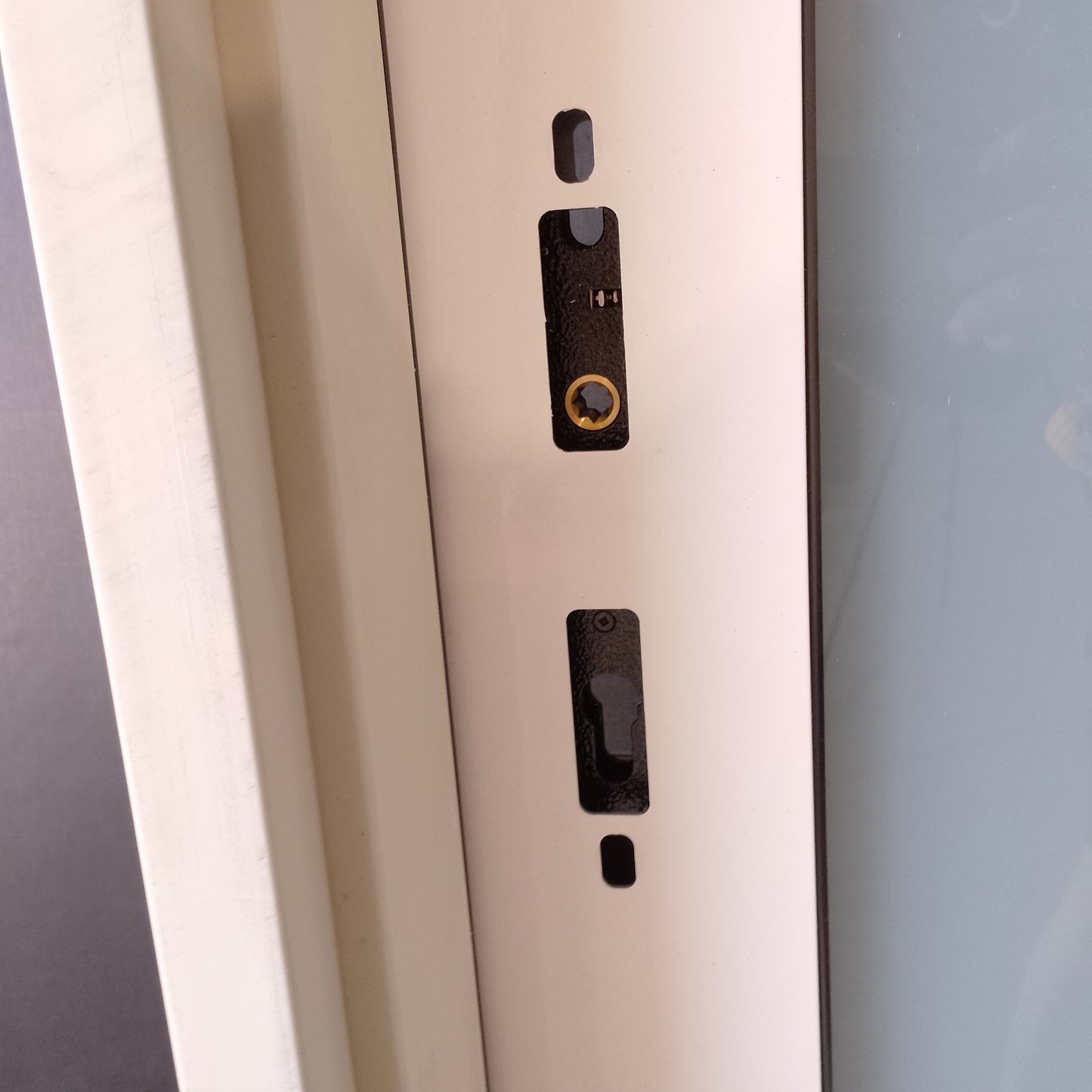 Aluminium Entry Door - Pre-Hung in a 2095h x 937w Frame w/ 1 x Obscure Glass *Factory 2nd* 30600