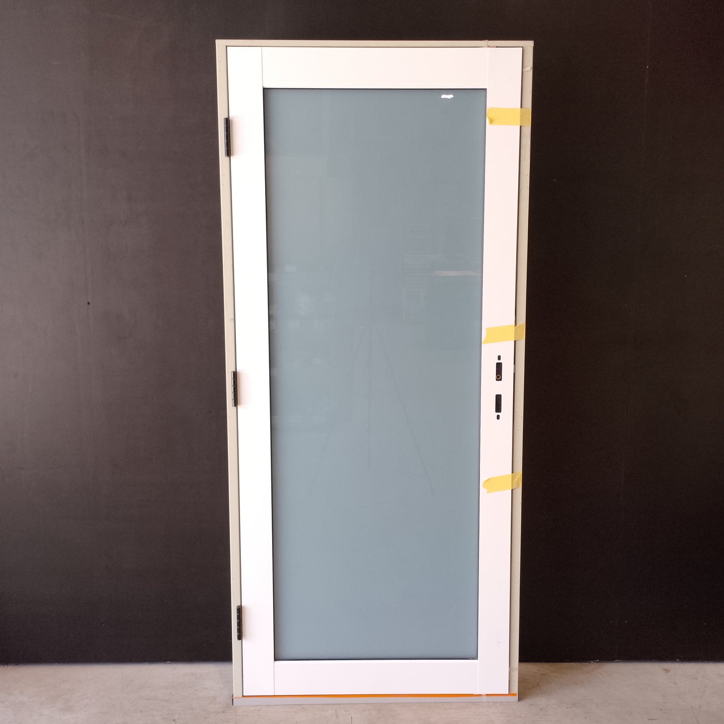 Aluminium Entry Door - Pre-Hung in a 2095h x 937w Frame w/ 1 x Obscure Glass *Factory 2nd* 30600