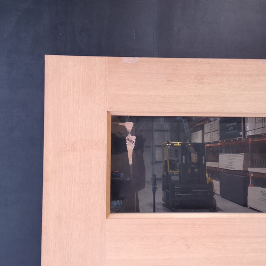External Timber Door - 2040h x 1200w Solid Core w/ 4 X Clear Glass (XS24) *Factory 2nd* 30613