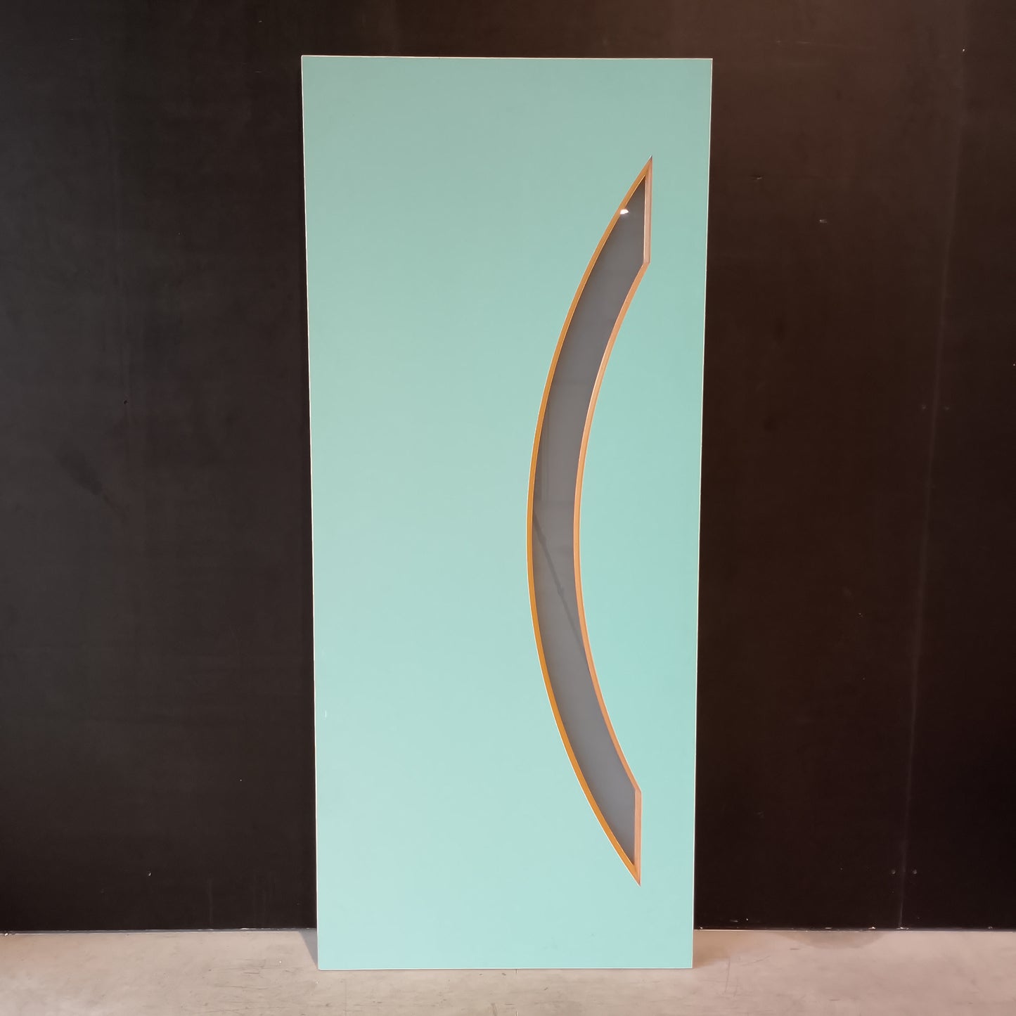 External Timber Door - 2040h x 870w Solid Core w/ 1 X Curved Obscure Glass  (XN6) *Factory 2nd* 30614