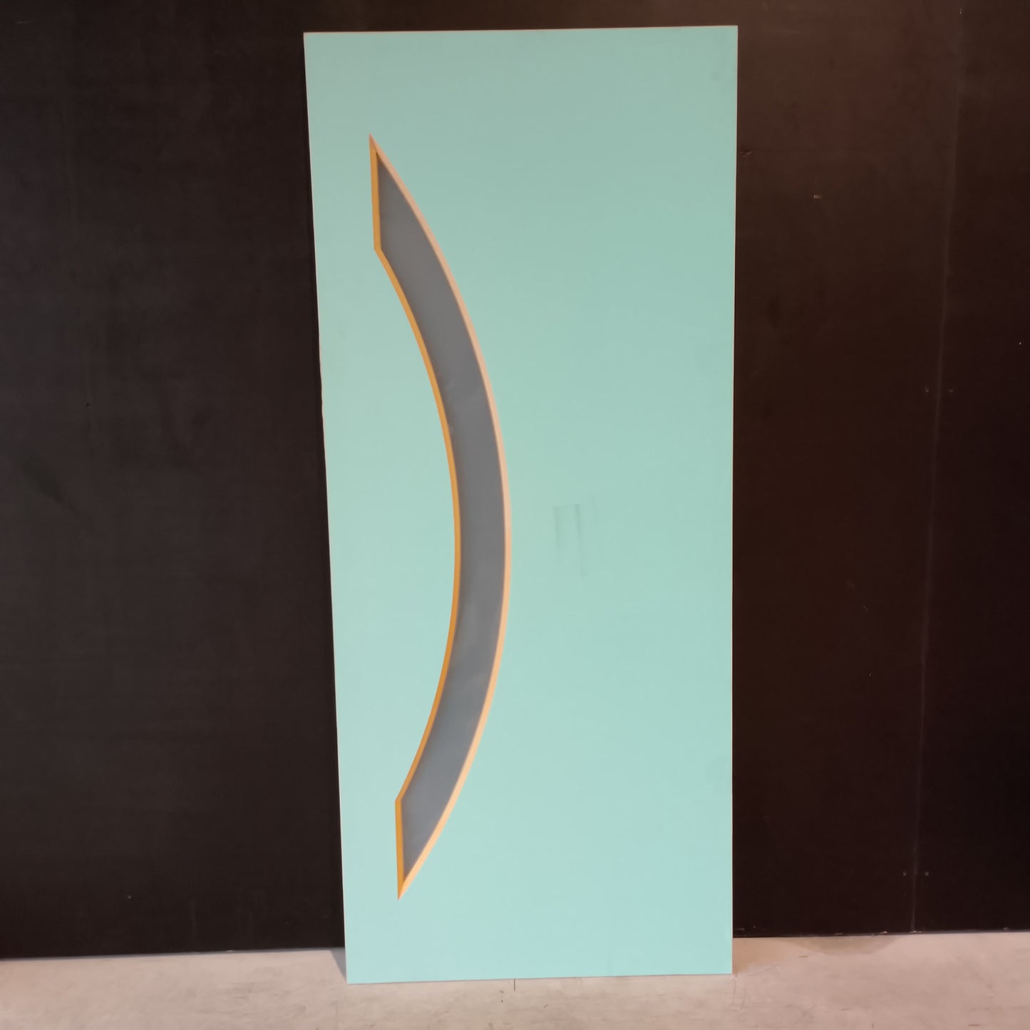 External Timber Door - 2040h x 870w Solid Core w/ 1 X Curved Obscure Glass  (XN6) *Factory 2nd* 30614