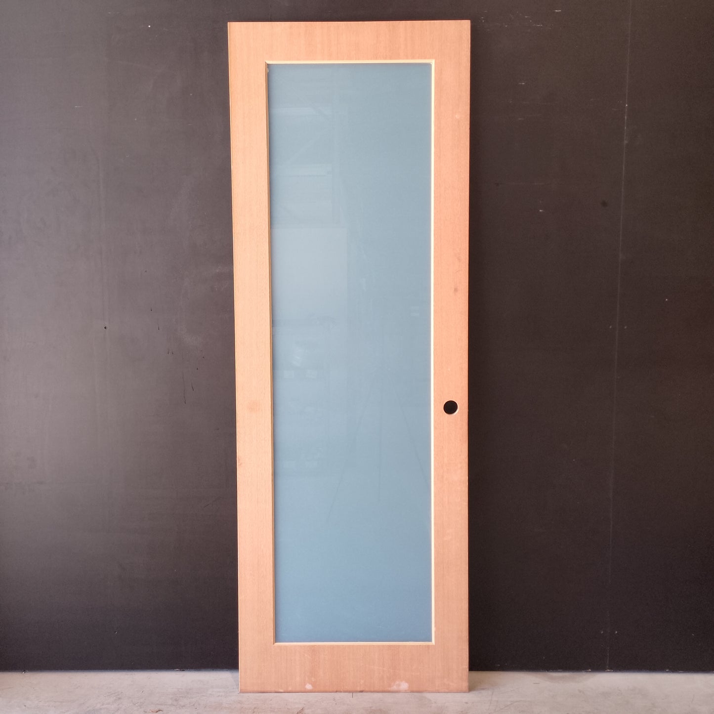 Internal Timber Door - 2340h x 820w Solid Core w/ 1 X Obscure Glass  (LIN1) *Factory 2nd* 30619
