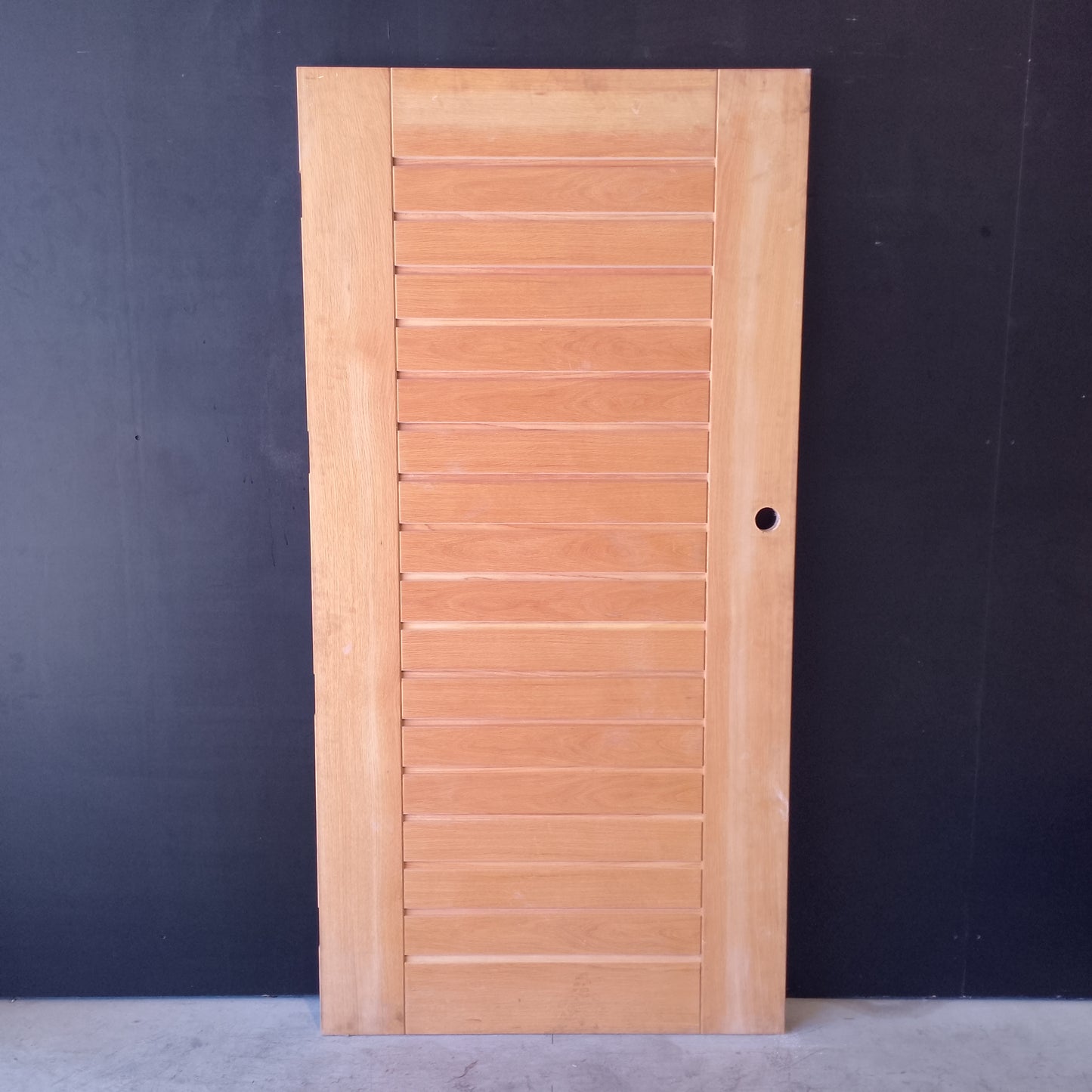 External Timber Door - 2040h x 1020w Solid Core w/ Slatted Pattern AWOWS 19H *Factory 2nd* 30620