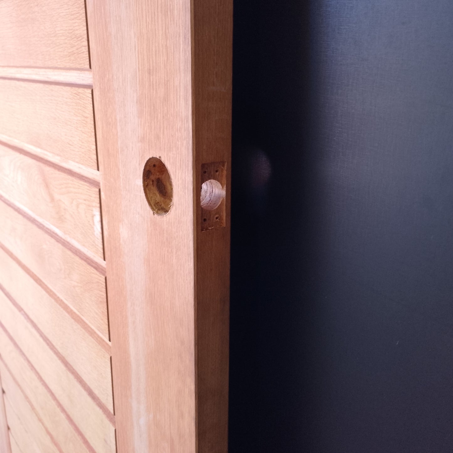 External Timber Door - 2040h x 1020w Solid Core w/ Slatted Pattern AWOWS 19H *Factory 2nd* 30620
