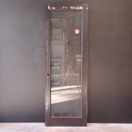 External Timber Door - 2340h x 820w Solid Core w/ 1 X Clear Glass  (AWO21) *Factory 2nd* 30624