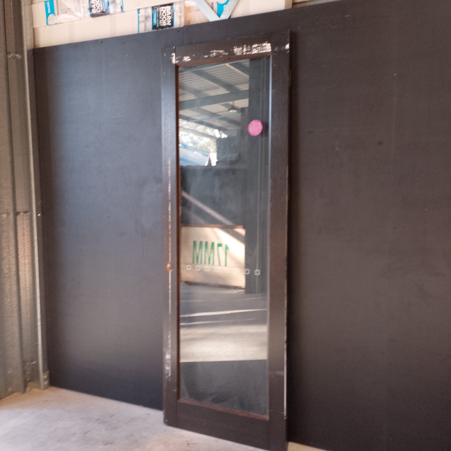 External Timber Door - 2340h x 820w Solid Core w/ 1 X Clear Glass  (AWO21) *Factory 2nd* 30624