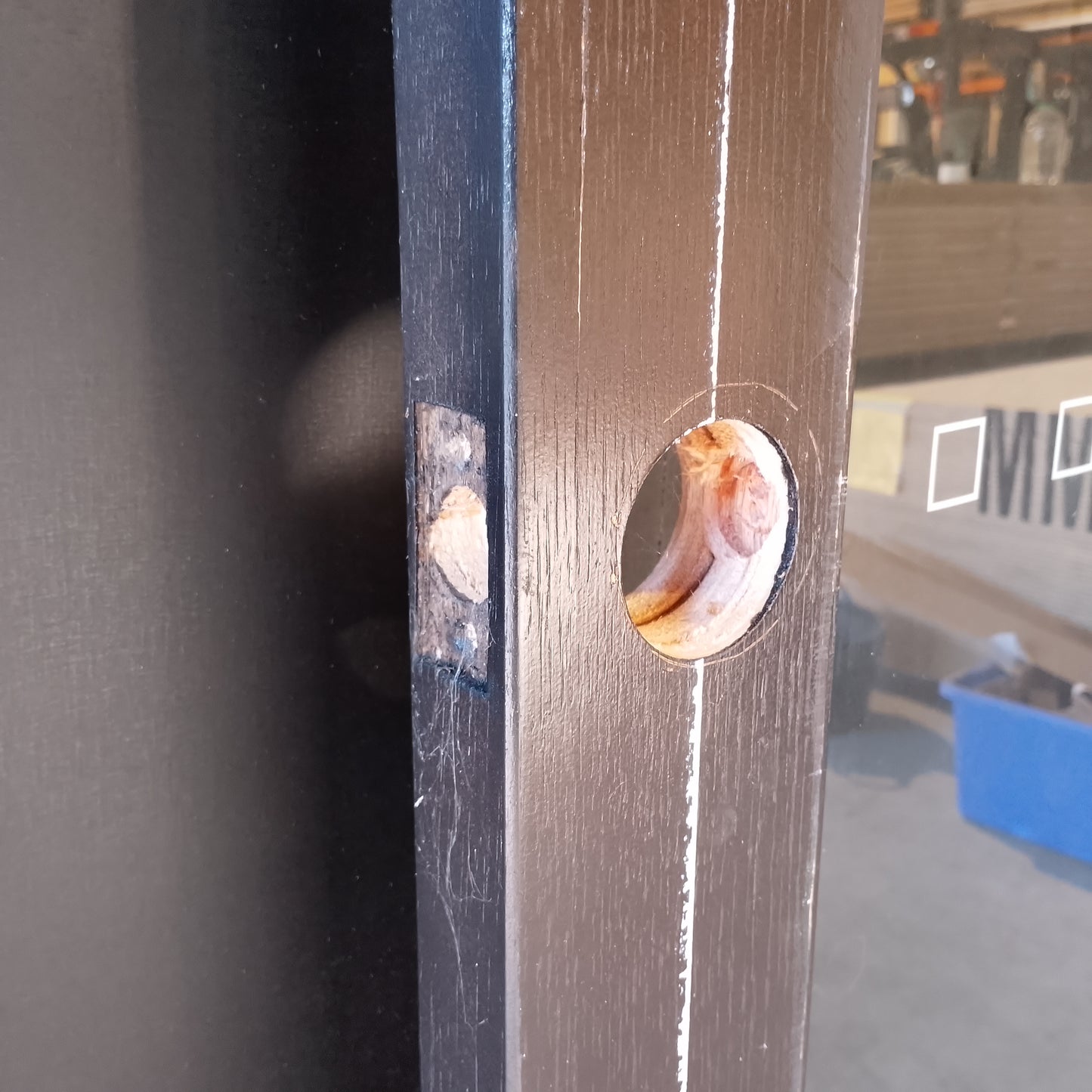 External Timber Door - 2340h x 820w Solid Core w/ 1 X Clear Glass  (AWO21) *Factory 2nd* 30624