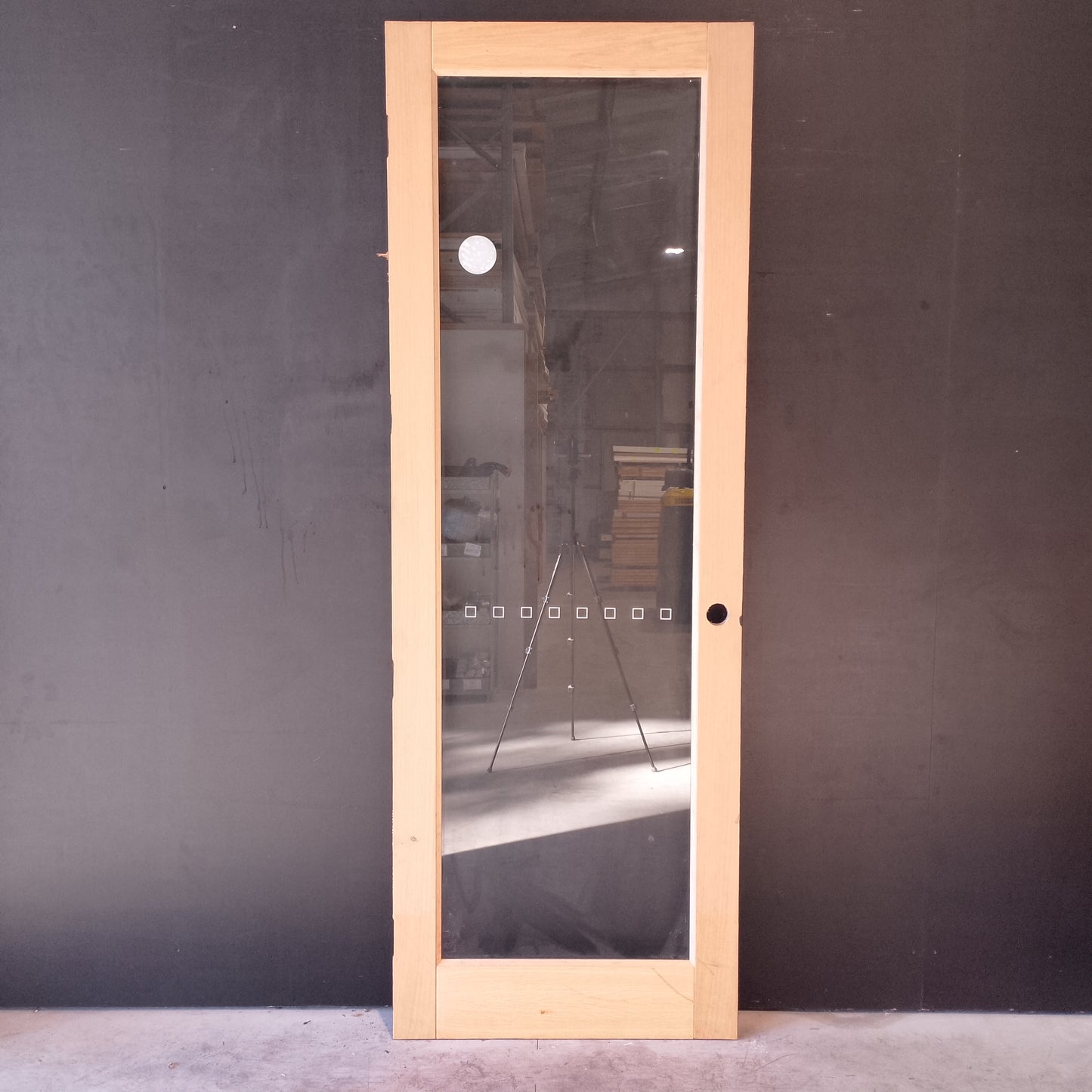 External Timber Door - 2340h x 820w Solid Core w/ 1 X Clear Glass  (AWO21) *Factory 2nd* 30624