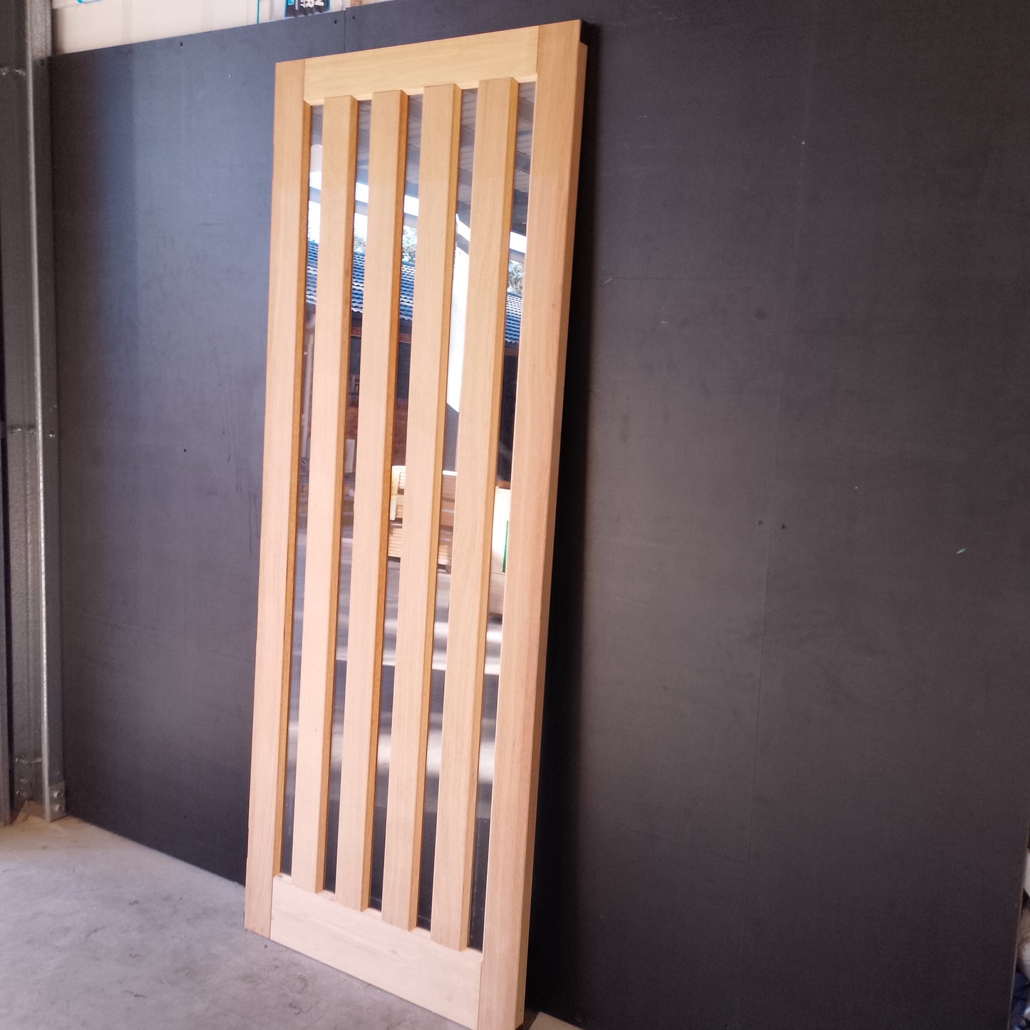 External Timber Door - 2340h x 920w Solid Core w/ 5 X Clear Glass  (AWO5VG) *Factory 2nd* 30625