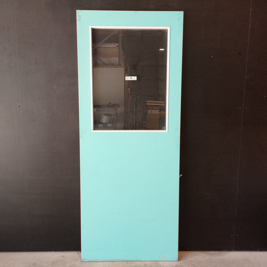 External Timber Door - 2040h x 820w Hollow Core w/ 1 X Clear Glass  (XF3) *Factory 2nd* 30632