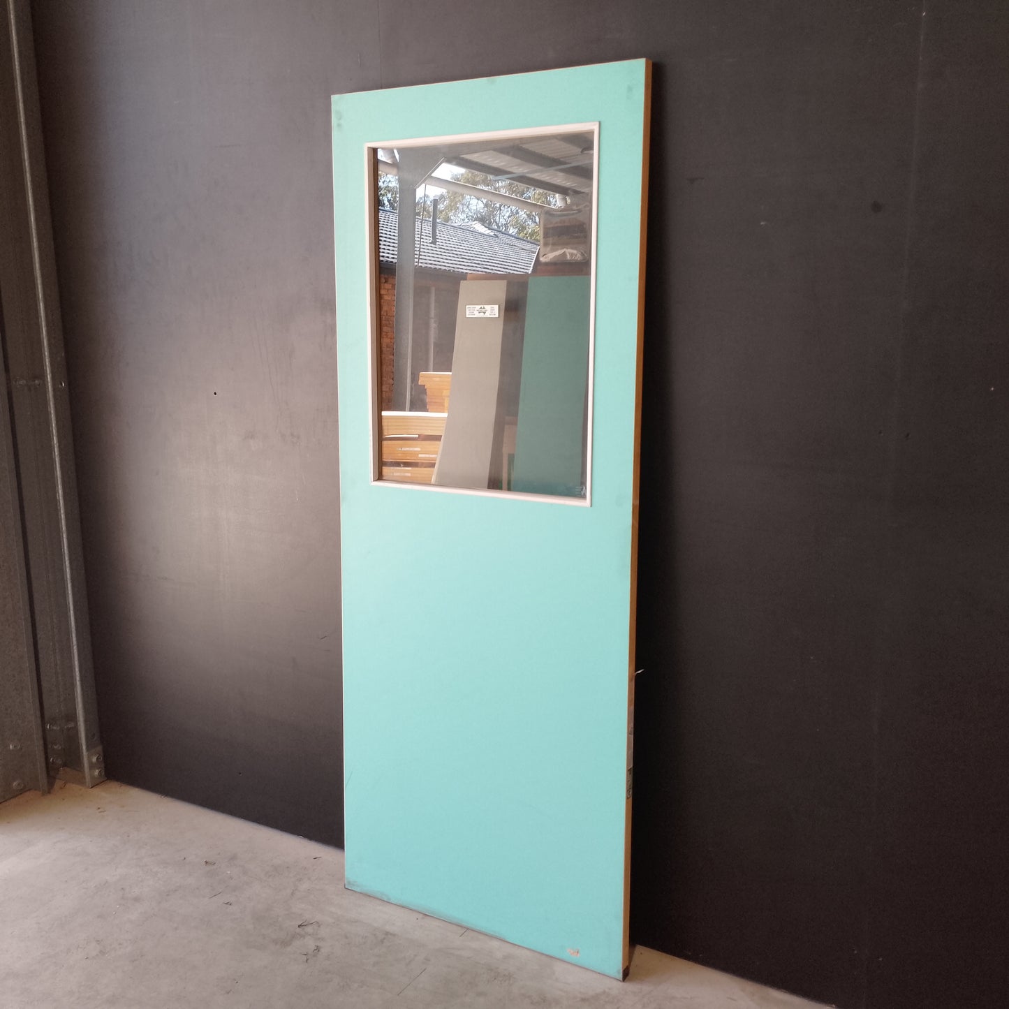 External Timber Door - 2040h x 820w Hollow Core w/ 1 X Clear Glass  (XF3) *Factory 2nd* 30632