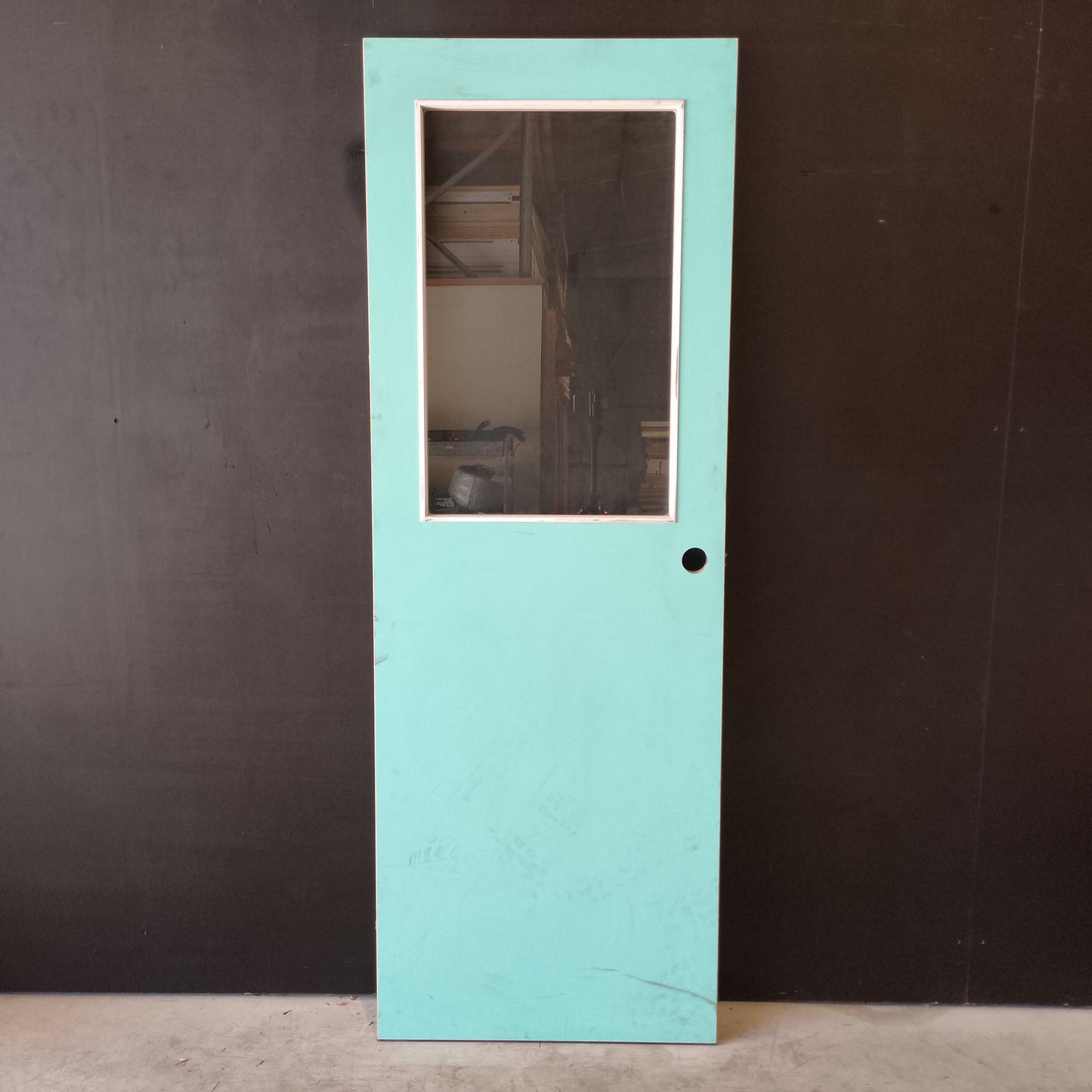 External Timber Door - 2040h x 720w Hollow Core w/ 1 X Clear Glass  (XF3) *Factory 2nd* 30633