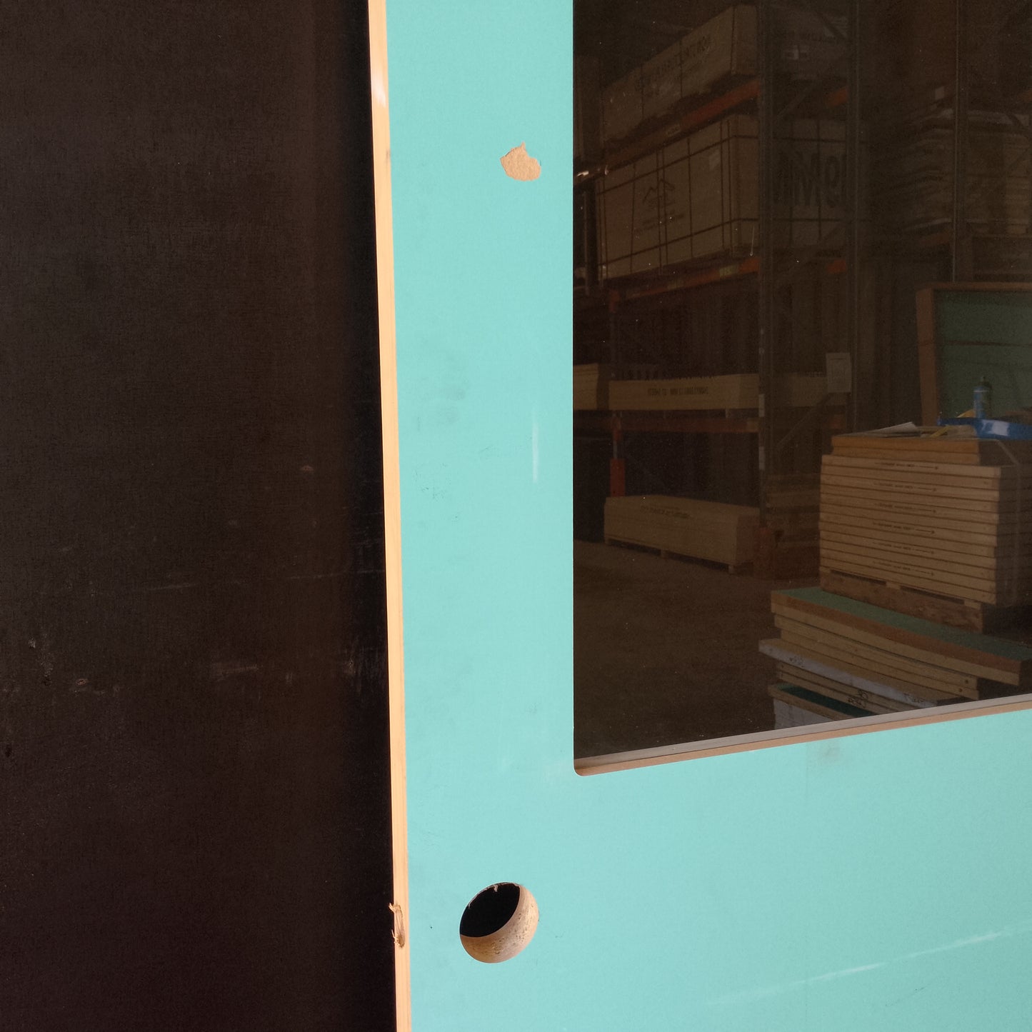 External Timber Door - 2040h x 720w Hollow Core w/ 1 X Clear Glass  (XF3) *Factory 2nd* 30633