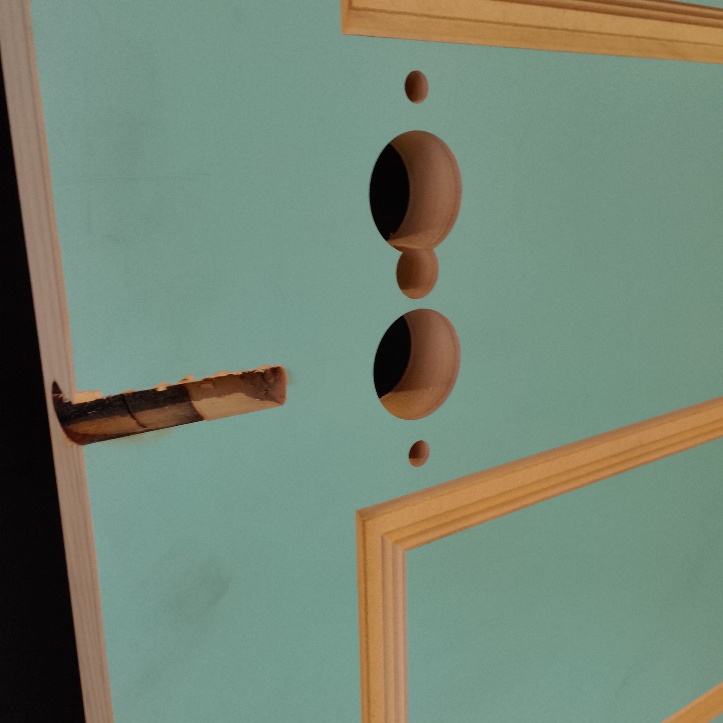 External Timber Door - 2040h x 920w Solid Core w/Pattern One Side (XV20) *Factory 2nd* 30639