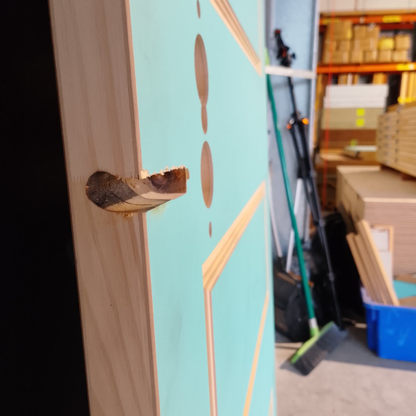 External Timber Door - 2040h x 920w Solid Core w/Pattern One Side (XV20) *Factory 2nd* 30639