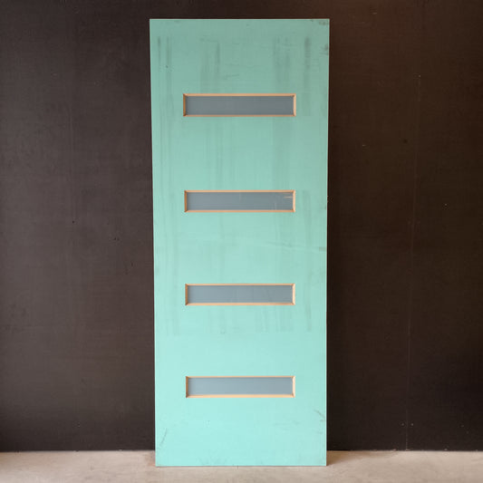 External Timber Door - 2340h x 915w Solid Core w/ 4 X Obscure Glass  (XN5) *Factory 2nd* 30641