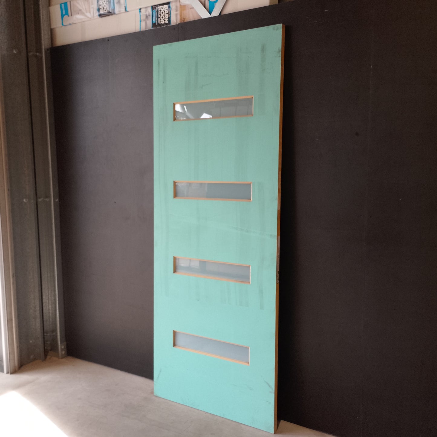 External Timber Door - 2340h x 915w Solid Core w/ 4 X Obscure Glass  (XN5) *Factory 2nd* 30641