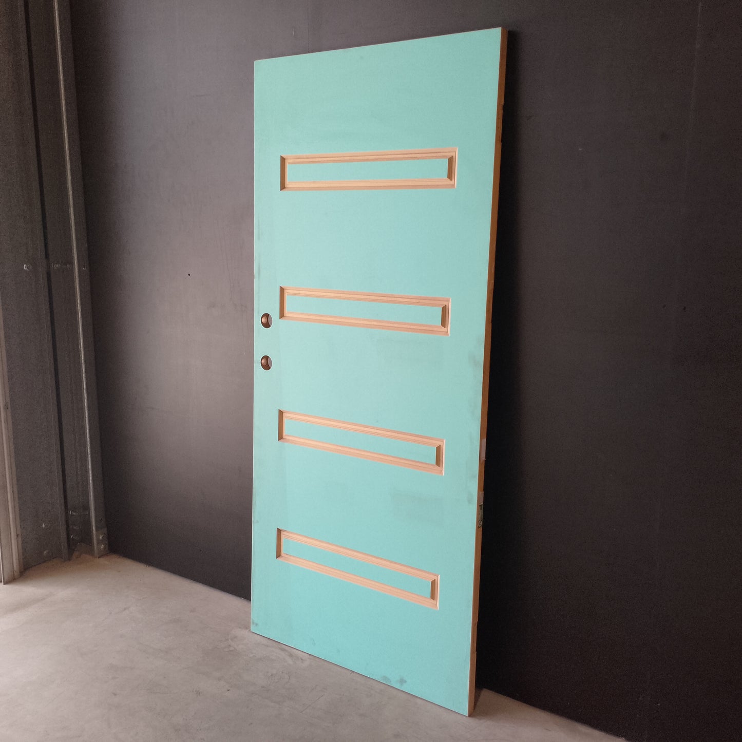 External Timber Door - 2040h x 920w Solid Core w/ Pattern one side  (XV10) *Factory 2nd* 30642