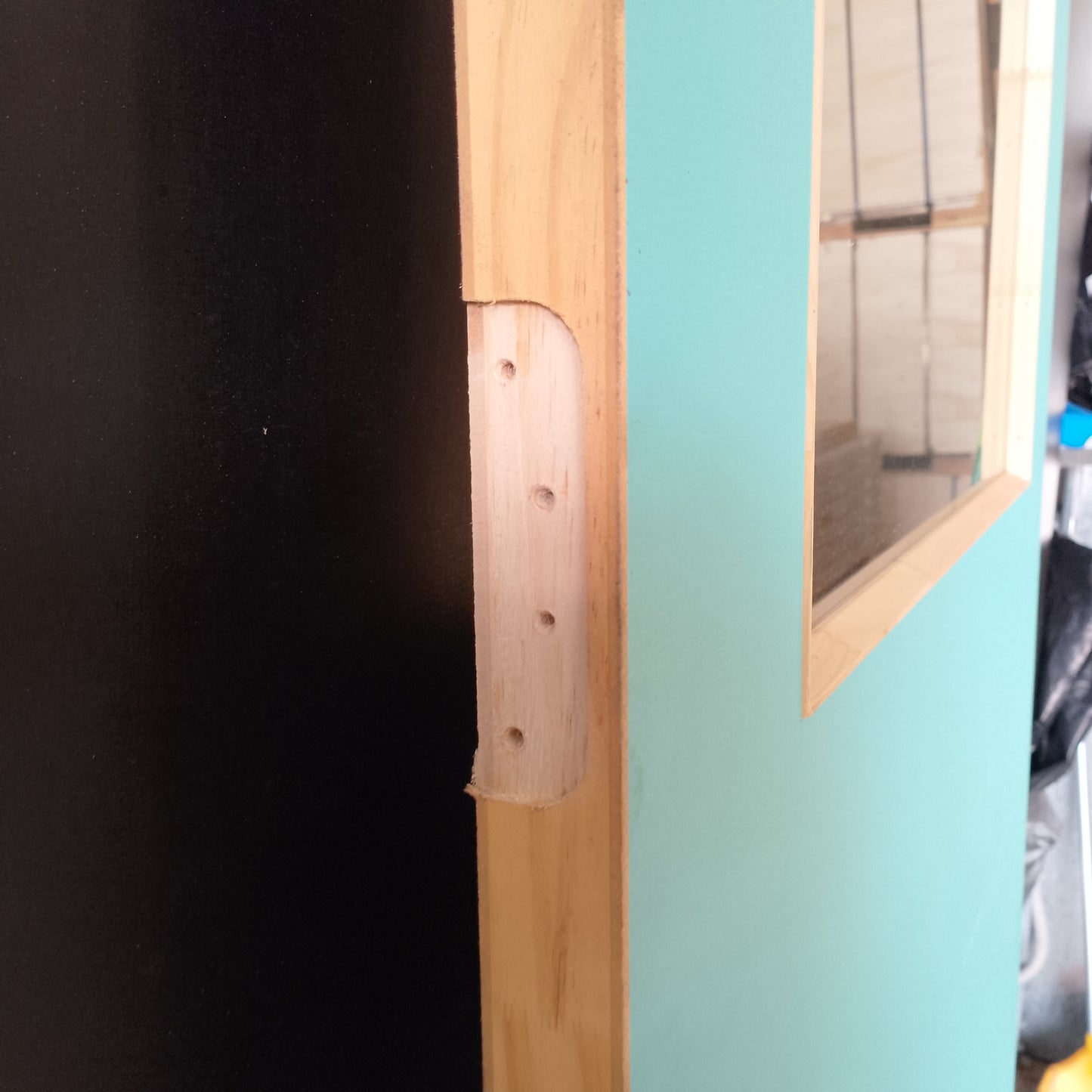 External Timber Door - 2340h x 870w Hollow Core w/ 1 X Clear Glass  (XF3) *Factory 2nd* 30643