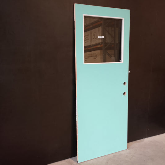 External Timber Door - 2040h x 820w Hollow Core w/ 1 X Clear Glass  (XF1) *Factory 2nd* 30645