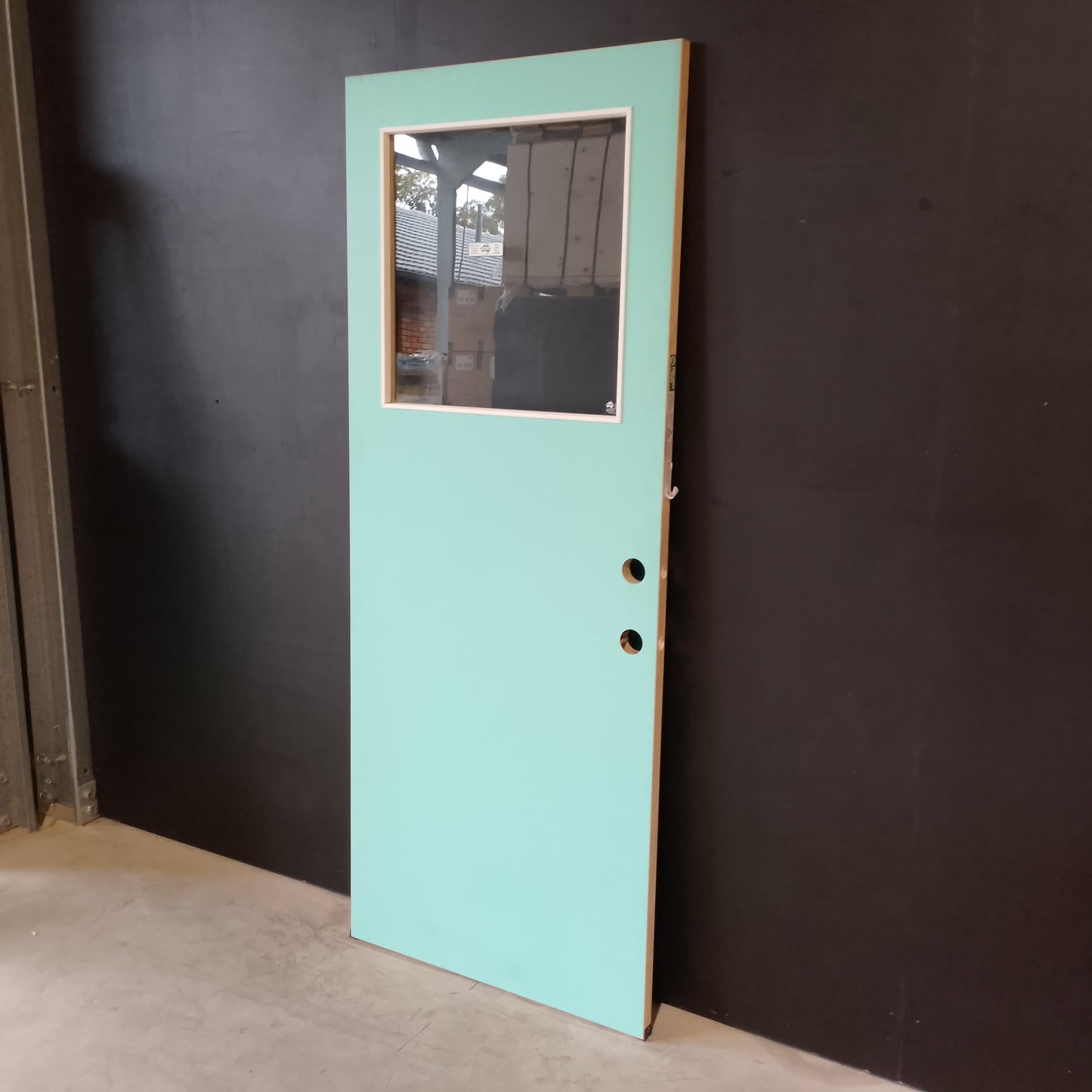 External Timber Door - 2040h x 820w Hollow Core w/ 1 X Clear Glass  (XF1) *Factory 2nd* 30645