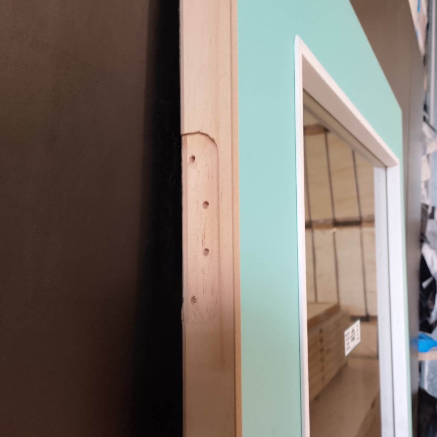 External Timber Door - 2040h x 820w Hollow Core w/ 1 X Clear Glass  (XF1) *Factory 2nd* 30645