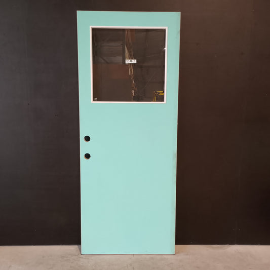 External Timber Door - 2040h x 870w Hollow Core w/ 1 X Clear Glass  (XF3) *Factory 2nd* 30646