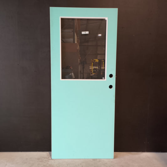 External Timber Door - 2040h x 820w Hollow Core w/ 1 X Clear Glass  (XF3) *Factory 2nd* 30647