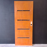External Timber Door - 2040h x 820w Solid Core w/ 4 X Clear Glass  (VER4) *Factory 2nd* 30655