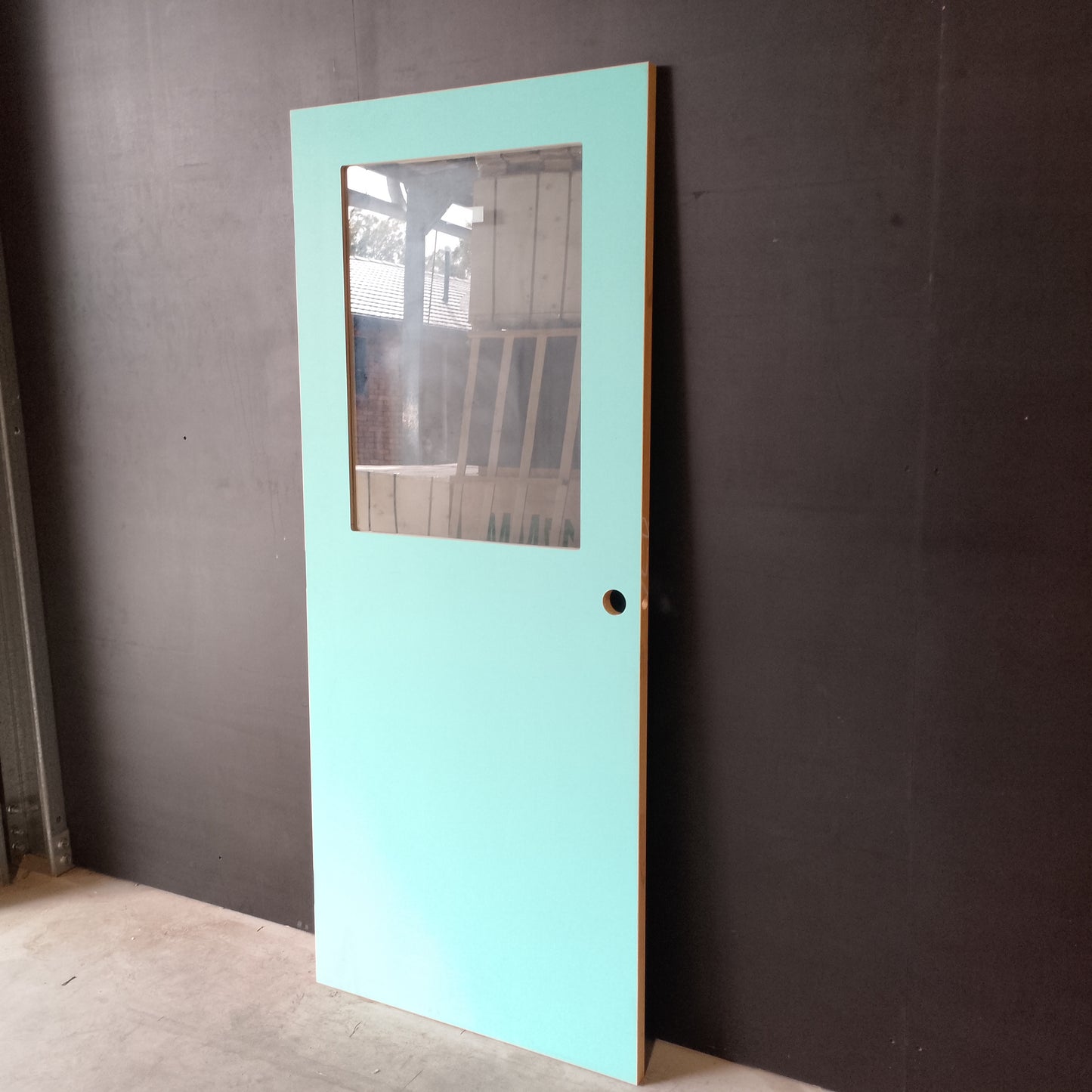 External Timber Door - 2040h x 870w Hollow Core w/ 1 X Clear Glass  (XF3) *Factory 2nd* 30656