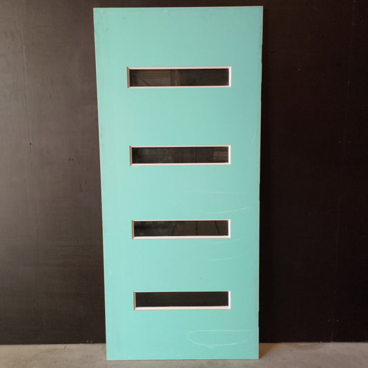 External Timber Door - 2040h x 920w Solid Core w/ 4 X Clear Glass  (XN5) *Factory 2nd* 30659
