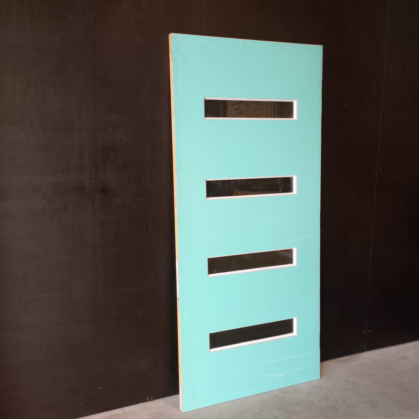 External Timber Door - 2040h x 920w Solid Core w/ 4 X Clear Glass  (XN5) *Factory 2nd* 30659
