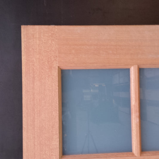 Internal Timber Door - 2040h x 820w Solid Core w/ 10 X Obscure Glass (LIN10) *Factory 2nd* 30662