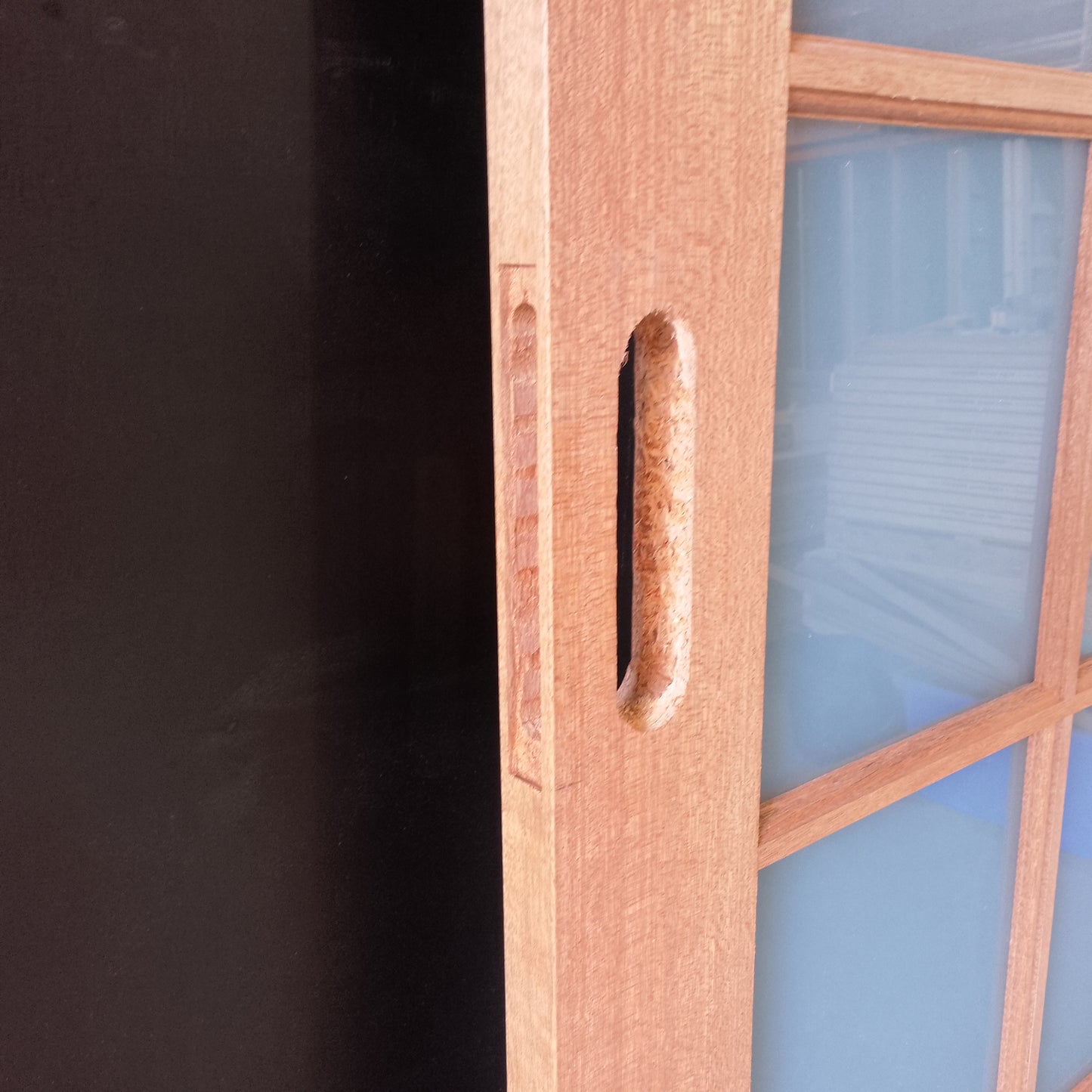 Internal Timber Door - 2040h x 820w Solid Core w/ 10 X Obscure Glass  (LIN10) *Factory 2nd* 30662