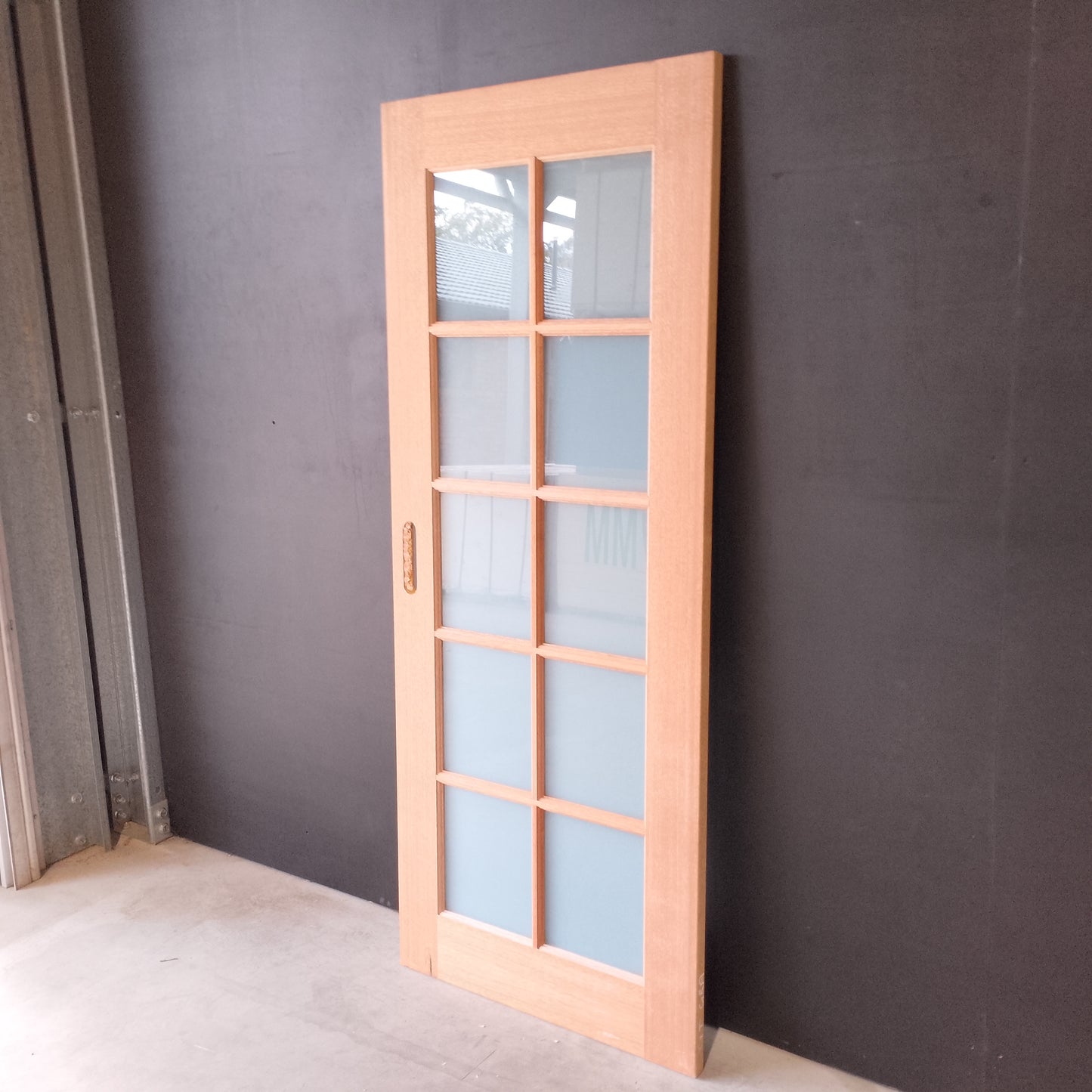 Internal Timber Door - 2040h x 820w Solid Core w/ 10 X Obscure Glass  (LIN10) *Factory 2nd* 30662